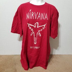 Nirvana shirt XXL In Utero brush design grunge graphic band merch Kurt Cobain